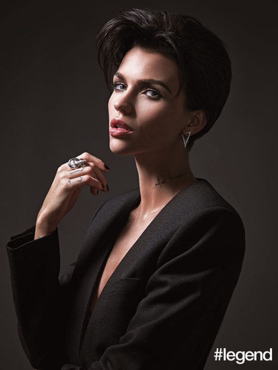 Jacket by Saint Laurent. Earrings by Doves by Doron Paloma. Ring by Le Vian